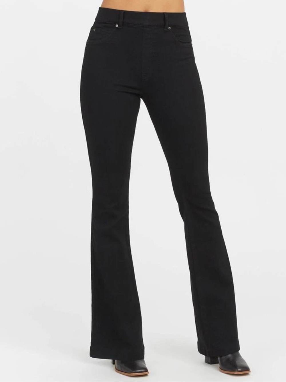 NWT SPANX Flare Denim Pull-On Jean Leggings Small Black 20326r 34” Inseam
